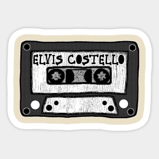 elvis costello cassette black and white Sticker